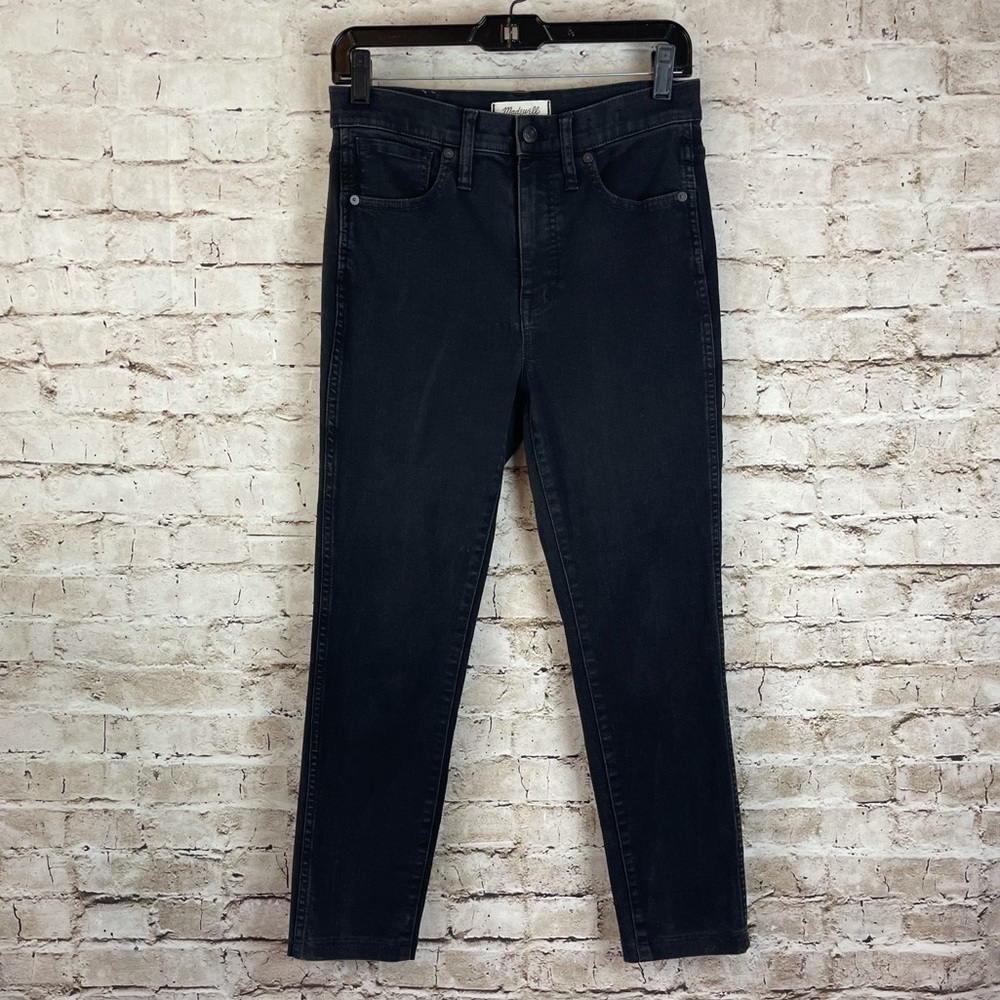 Madewell Women's Size 28 10" High Rise Skinny Jeans Black 7/8 Length Stretch